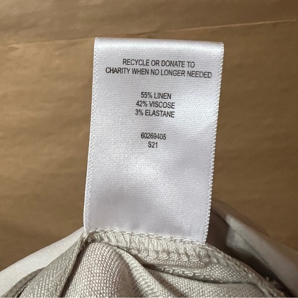 Witchery | Linen Blend Wide Leg High Waisted Trouser Pants Culottes Flax Size 10 - Picture 12 of 12